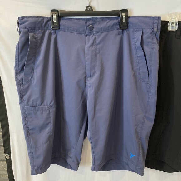 Old Navy Active Shorts Mens Size large Swim Blue Black Trunks 2 Pairs - Picture 2 of 10